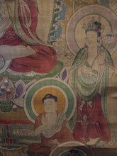 Load image into Gallery viewer, A Gathering of 12 Buddhas and Bodhisattvas, including Avalokiteśvara, Circa 1600-1700. An Exceptional Buddhist Silk Painting, with Brilliant, Vibrant Colors and Detailing