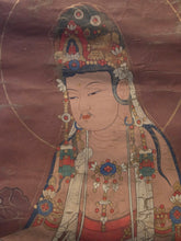 Load image into Gallery viewer, Water Moon Avalokiteśvara, or Suwol Gwaneum, Circa 1850-1890. Late Joseon Period Painting Copied after the Goryeo Dynasty Examples, Beautifully Highlighted in Gold Ink