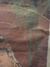 Load image into Gallery viewer, Water Moon Avalokiteśvara, or Suwol Gwaneum, Circa 1850-1890. Late Joseon Period Painting Copied after the Goryeo Dynasty Examples, Beautifully Highlighted in Gold Ink