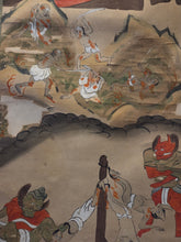 Load image into Gallery viewer, Jizō Jūō Zu (Jizo Ten Kings), Circa 1850. A Complete Set of 11 Paintings Depicting Jizo Bosatsu and the Ten Kings of Hell in the Courts of Yanluo, With Brutal Scenes of Souls Being Tortured by Oni in the Various Hell Realms of Diyu
