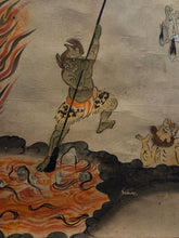 Load image into Gallery viewer, Jizō Jūō Zu (Jizo Ten Kings), Circa 1850. A Complete Set of 11 Paintings Depicting Jizo Bosatsu and the Ten Kings of Hell in the Courts of Yanluo, With Brutal Scenes of Souls Being Tortured by Oni in the Various Hell Realms of Diyu