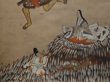 Load image into Gallery viewer, Jizō Jūō Zu (Jizo Ten Kings), Circa 1850. A Complete Set of 11 Paintings Depicting Jizo Bosatsu and the Ten Kings of Hell in the Courts of Yanluo, With Brutal Scenes of Souls Being Tortured by Oni in the Various Hell Realms of Diyu