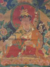 Load image into Gallery viewer, A Thangka of the Manifestation of Padmasambhava, or Guru Rinponche, Accompanied by Several Heavenly and Wrathful Deities, Circa 1880-1920. A Tibetan Painting, Colored Vibrantly