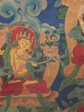Load image into Gallery viewer, A Thangka of the Manifestation of Padmasambhava, or Guru Rinponche, Accompanied by Several Heavenly and Wrathful Deities, Circa 1880-1920. A Tibetan Painting, Colored Vibrantly