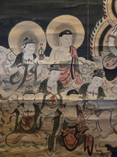 Load image into Gallery viewer, Jusan Butsu. The Thirteen Buddhas and Bodhisattvas, Circa 1800-1850. Late Edo Period Painting of the Buddhas and Bodhisattvas Involved in the Judgments of the Underworld, Beautifully Painted and Highlighted with Gold Leaf