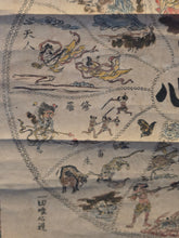 Load image into Gallery viewer, Kanshin Jippokai Zu (Picture of the Ten Directional Realms for Contemplating the Mind), Circa 1669, Kanbun Era. Hand Colored Woodblock Print Illustration of the Realms of Rebirth and Enlightenment