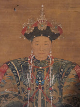 Load image into Gallery viewer, A Portrait of Empress Xiaoshengxian in Court Dress, Circa 1750-1800. An Exceedingly Rare Qing Silk Painting of one of China’s Dowager Empresses, Possibly an Imperial Portrait, or Masterful, Contemporary Copy