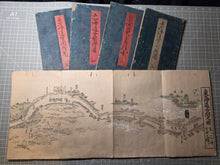Load image into Gallery viewer, Tōkaidō Bunken Ezu (A Charted Map of the Tokaido), 1690-1751. A Beautiful, Married Set of Maps Displaying the Tokaido Road from Edo to Kyoto, in Five Volumes, with Some Contemporary Hand Coloring. Extremely Rare at Auction