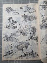 Load image into Gallery viewer, Hokusai Manga, Circa 1880-1900. A Beautiful Manuscript Edition of the Complete Sketch Collection by Hokusai, in Black Ink, Lovingly Recreating Every Illustration. Over 800 Greatly Detailed Pages of Illustrations in Fifteen Volumes