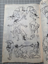 Load image into Gallery viewer, Hokusai Manga, Circa 1880-1900. A Beautiful Manuscript Edition of the Complete Sketch Collection by Hokusai, in Black Ink, Lovingly Recreating Every Illustration. Over 800 Greatly Detailed Pages of Illustrations in Fifteen Volumes