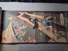 Load image into Gallery viewer, A Tremendous Collection of Ukiyo-E Prints on the Sino-Japanese War, 1894-1895. 66 Nishiki-E Color Prints Forming 33 Large Triptychs, All Bound as one Double Sided Picture Scroll. Countless Scenes of Grand Scale Battles