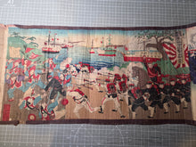 Load image into Gallery viewer, A Tremendous Collection of Ukiyo-E Prints on the Sino-Japanese War, 1894-1895. 66 Nishiki-E Color Prints Forming 33 Large Triptychs, All Bound as one Double Sided Picture Scroll. Countless Scenes of Grand Scale Battles