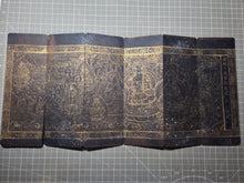 Load image into Gallery viewer, Fu Shuo Dasheng bai fu xiang jing (The Buddha Speaks the Mahayana Sutra of One Hundred Blessings), Dated 1099, But Circa 1270-1300.  34 Pages of Golden Sutras, and 20 Pages of Sumptuously Painted Illustrations