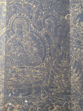 Load image into Gallery viewer, Fu Shuo Dasheng bai fu xiang jing (The Buddha Speaks the Mahayana Sutra of One Hundred Blessings), Dated 1099, But Circa 1270-1300.  34 Pages of Golden Sutras, and 20 Pages of Sumptuously Painted Illustrations