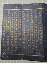 Load image into Gallery viewer, Fu Shuo Dasheng bai fu xiang jing (The Buddha Speaks the Mahayana Sutra of One Hundred Blessings), Dated 1099, But Circa 1270-1300.  34 Pages of Golden Sutras, and 20 Pages of Sumptuously Painted Illustrations
