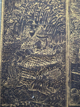 Load image into Gallery viewer, Fu Shuo Dasheng bai fu xiang jing (The Buddha Speaks the Mahayana Sutra of One Hundred Blessings), Dated 1099, But Circa 1270-1300.  34 Pages of Golden Sutras, and 20 Pages of Sumptuously Painted Illustrations