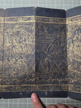 Load image into Gallery viewer, Fu Shuo Dasheng bai fu xiang jing (The Buddha Speaks the Mahayana Sutra of One Hundred Blessings), Dated 1099, But Circa 1270-1300.  34 Pages of Golden Sutras, and 20 Pages of Sumptuously Painted Illustrations