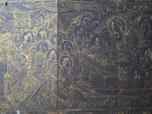 Load image into Gallery viewer, Fu Shuo Yueguang Tongzi Jing (The Buddha Speaks the Sutra of the Moonlight Boy), 1271. An Extraordinarily Rare and Complete Two Fascicle Set of Sutras. 30 Pages of Golden Sutras, and 32 Pages of Sumptuously Painted Illustrations