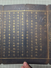 Load image into Gallery viewer, Fu Shuo Yueguang Tongzi Jing (The Buddha Speaks the Sutra of the Moonlight Boy), 1271. An Extraordinarily Rare and Complete Two Fascicle Set of Sutras. 30 Pages of Golden Sutras, and 32 Pages of Sumptuously Painted Illustrations