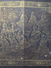 Load image into Gallery viewer, Fu Shuo Yueguang Tongzi Jing (The Buddha Speaks the Sutra of the Moonlight Boy), 1271. An Extraordinarily Rare and Complete Two Fascicle Set of Sutras. 30 Pages of Golden Sutras, and 32 Pages of Sumptuously Painted Illustrations