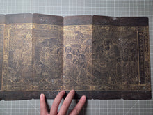 Load image into Gallery viewer, Fú Shuō Dà'ān Bān Shǒu Yì Jīng (The Buddha Speaks the Great Anapanasati&nbsp;Sutra), Dated 1099, but Circa 1270-1300. Over 100 Pages of Golden Sutras, and 36 Pages of Sumptuously Painted Illustrations