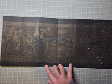 Load image into Gallery viewer, Fóshuō Wúliàngshòu Jīng (The Buddha Speaks the Infinite Life Sutra), 1376. An Extraordinarily Rare and Complete Seven Fascicle Set of Sutras. Over 200 Pages of Golden Sutras, and More than 60 Pages of Sumptuously Painted Illustrations