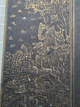 Load image into Gallery viewer, Fóshuō Wúliàngshòu Jīng (The Buddha Speaks the Infinite Life Sutra), 1376. An Extraordinarily Rare and Complete Seven Fascicle Set of Sutras. Over 200 Pages of Golden Sutras, and More than 60 Pages of Sumptuously Painted Illustrations