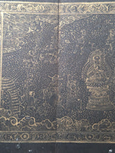 Load image into Gallery viewer, Fóshuō Wúliàngshòu Jīng (The Buddha Speaks the Infinite Life Sutra), 1376. An Extraordinarily Rare and Complete Seven Fascicle Set of Sutras. Over 200 Pages of Golden Sutras, and More than 60 Pages of Sumptuously Painted Illustrations