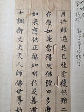 Load image into Gallery viewer, Mokuhan he, or Kyōgire (Ancient Manuscript Sutra Fragments), Circa 900-1400. A Surprisingly Varied Collection of 15 Sutra Leaves, Including Illuminated, Indigo Dyed Examples, and a Piece Purportedly Written in Blood and Ink