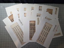Load image into Gallery viewer, Mokuhan he, or Kyōgire (Ancient Sutra Fragments), Circa 1100-1600. A Collection of 16 Early Printed Leaves from Japan and China, with Heian and Possible Song Fragments