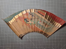 Load image into Gallery viewer, A Set of Eight Folding Fan Paintings, in the Style of Nara Ehon or Yamato-E Painting, Circa 1750-1850. Scenes of a Heian Period Tale, Hand Painted and Bordered with Gold