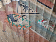 Load image into Gallery viewer, A Set of Eight Folding Fan Paintings, in the Style of Nara Ehon or Yamato-E Painting, Circa 1750-1850. Scenes of a Heian Period Tale, Hand Painted and Bordered with Gold