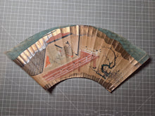 Load image into Gallery viewer, A Set of Eight Folding Fan Paintings, in the Style of Nara Ehon or Yamato-E Painting, Circa 1750-1850. Scenes of a Heian Period Tale, Hand Painted and Bordered with Gold