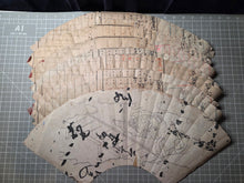 Load image into Gallery viewer, A Set of Eight Folding Fan Paintings, in the Style of Nara Ehon or Yamato-E Painting, Circa 1750-1850. Scenes of a Heian Period Tale, Hand Painted and Bordered with Gold