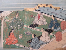 Load image into Gallery viewer, Two Yamato-E Paintings for a Nara Ehon Narrative, Circa 1700-1800. Two Beautifully Illuminated Paintings from Heian Narratives
