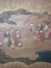 Load image into Gallery viewer, A Pair of Yamato-E Paintings, possibly from a Depicting Scenes of Chinese Court Life, Circa 1650-1700. Beautifully Illuminated Paintings in the Style of the Kano School and with Southern School Styles Displayed