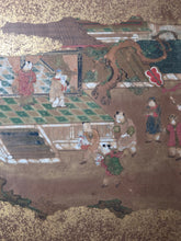 Load image into Gallery viewer, A Pair of Yamato-E Paintings, possibly from a Depicting Scenes of Chinese Court Life, Circa 1650-1700. Beautifully Illuminated Paintings in the Style of the Kano School and with Southern School Styles Displayed
