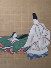 Load image into Gallery viewer, Various Heian Period Tales and Scenes, Circa 1800-1890. A Suite of Ten Highly Detailed Silk Paintings, Depicting Images out of Heian Classics, Including the Ise Monogatari and Minamoto no Hiromasa and the Demon