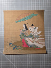 Load image into Gallery viewer, Various Heian Period Tales and Scenes, Circa 1800-1890. A Suite of Ten Highly Detailed Silk Paintings, Depicting Images out of Heian Classics, Including the Ise Monogatari and Minamoto no Hiromasa and the Demon