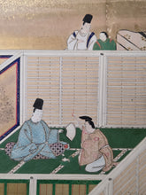 Load image into Gallery viewer, Genji Monogatari (The Tale of Genji), Circa 1603-1650. A Sumptuously Illuminated and Hand Painted Series of Twenty-Seven Yamato-E Paintings, Comprising of Different Chapters, all Masterfully Produced