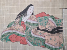 Load image into Gallery viewer, Kusozu (The Nine Stages of Decay), Circa 1800-1850. A Set of Nine Silk Paintings on Kusozu, Depicting the Process from when a Beautiful Woman Dies to when she Decays and Ends up in her Grave, Gruesomely Depicted