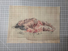 Load image into Gallery viewer, Kusozu (The Nine Stages of Decay), Circa 1800-1850. A Set of Nine Silk Paintings on Kusozu, Depicting the Process from when a Beautiful Woman Dies to when she Decays and Ends up in her Grave, Gruesomely Depicted