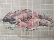 Load image into Gallery viewer, Kusozu (The Nine Stages of Decay), Circa 1800-1850. A Set of Nine Silk Paintings on Kusozu, Depicting the Process from when a Beautiful Woman Dies to when she Decays and Ends up in her Grave, Gruesomely Depicted