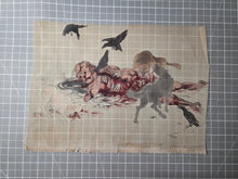 Load image into Gallery viewer, Kusozu (The Nine Stages of Decay), Circa 1800-1850. A Set of Nine Silk Paintings on Kusozu, Depicting the Process from when a Beautiful Woman Dies to when she Decays and Ends up in her Grave, Gruesomely Depicted