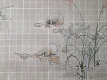 Load image into Gallery viewer, Kusozu (The Nine Stages of Decay), Circa 1800-1850. A Set of Nine Silk Paintings on Kusozu, Depicting the Process from when a Beautiful Woman Dies to when she Decays and Ends up in her Grave, Gruesomely Depicted