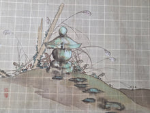 Load image into Gallery viewer, Kusozu (The Nine Stages of Decay), Circa 1800-1850. A Set of Nine Silk Paintings on Kusozu, Depicting the Process from when a Beautiful Woman Dies to when she Decays and Ends up in her Grave, Gruesomely Depicted