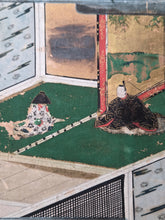 Load image into Gallery viewer, Hachikazuki (The Bowl-Bearer Princess), Circa 1600-1650. A Sumptuously Illuminated and Hand Painted Series of Sixteen Illuminated Yamato-E Paintings. An extremely Scarce Nara Ehon of this Otogi Zoshi Tale, a Japanese Cinderella