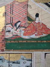 Load image into Gallery viewer, Hachikazuki (The Bowl-Bearer Princess), Circa 1600-1650. A Sumptuously Illuminated and Hand Painted Series of Sixteen Illuminated Yamato-E Paintings. An extremely Scarce Nara Ehon of this Otogi Zoshi Tale, a Japanese Cinderella