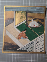Load image into Gallery viewer, Hachikazuki (The Bowl-Bearer Princess), Circa 1600-1650. A Sumptuously Illuminated and Hand Painted Series of Sixteen Illuminated Yamato-E Paintings. An extremely Scarce Nara Ehon of this Otogi Zoshi Tale, a Japanese Cinderella