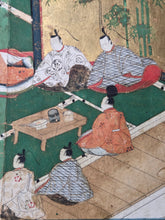 Load image into Gallery viewer, Hachikazuki (The Bowl-Bearer Princess), Circa 1600-1650. A Sumptuously Illuminated and Hand Painted Series of Sixteen Illuminated Yamato-E Paintings. An extremely Scarce Nara Ehon of this Otogi Zoshi Tale, a Japanese Cinderella